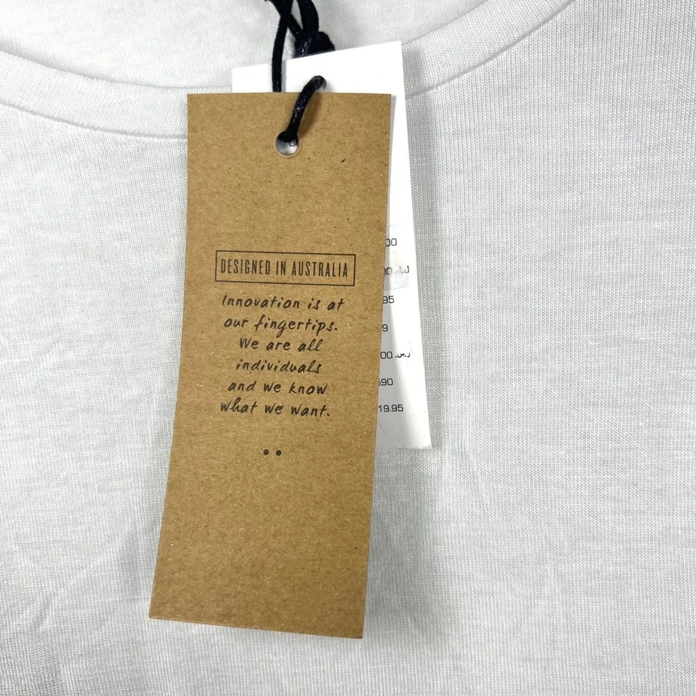 Cotton On White Long Sleeve Top‎ Mens Size S Essi 2 L/S Viscose Blend Casual - Picture 4 of 12